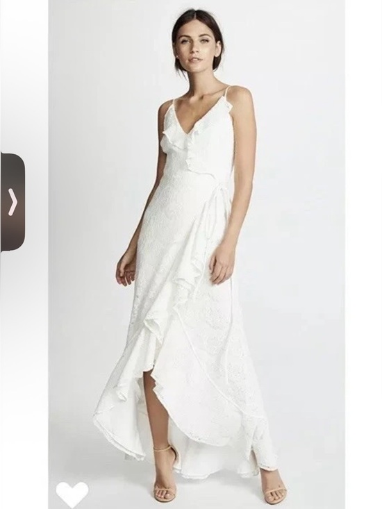 Yumi Kim Dresses & Skirts - Yumi Kim Ivory Ruffle Wrap High-Low Maxi Dress